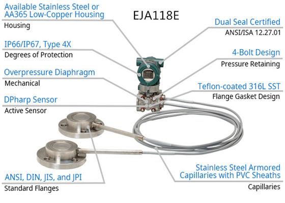 Máy phát áp suất vi sai Yokogawa EJA118E với con dấu màng ngăn từ xa