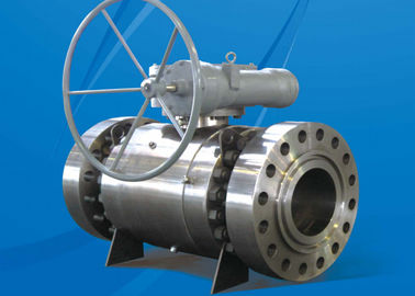 Áp lực kết nối Flange Class600 Trunnion gắn van quả bóng Worm Bevel Gear Box Thiết kế chống tĩnh mạch chống cháy